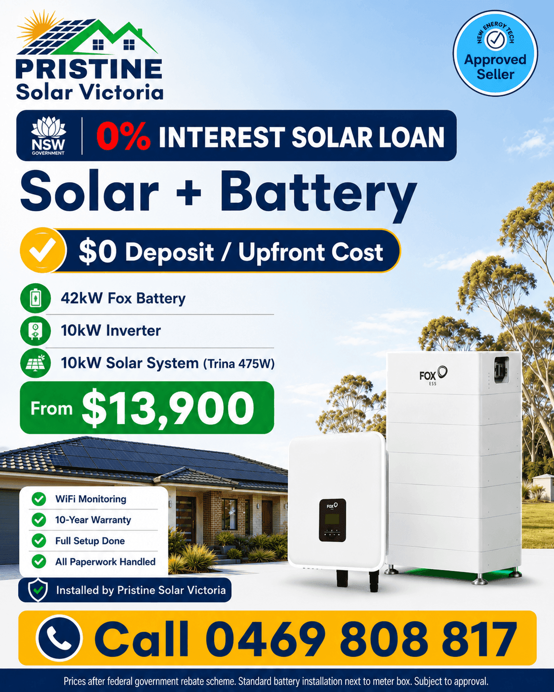 Solar + Battery Package on 0% Interest for NSW